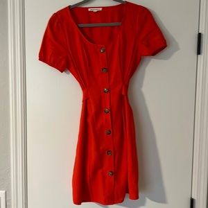 Button Up Dress with Tie in Back